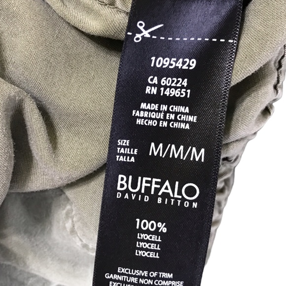 Buffalo David Button Med Green Sleeveless Shirt - Picture 5 of 8